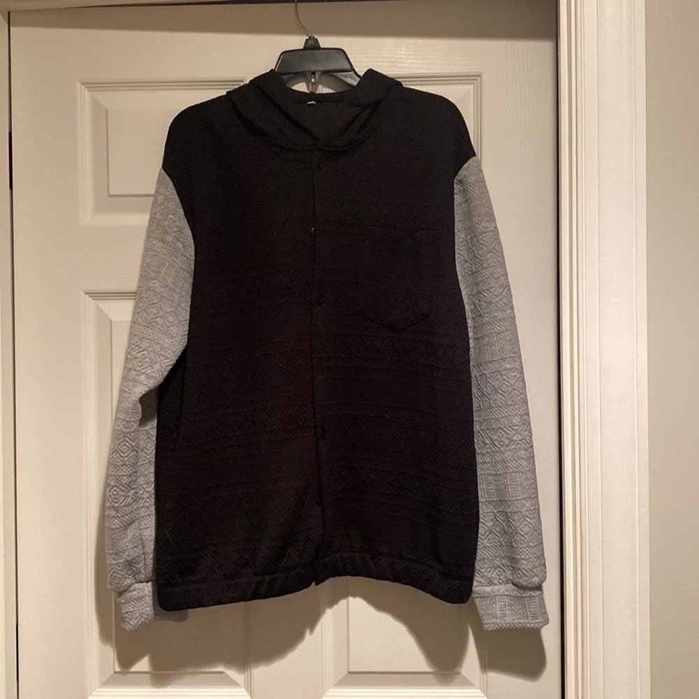 Black Hoodie with Grey Sleeves